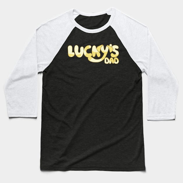Lucky’s Dad Music TImes Dogs Baseball T-Shirt by KOMIKRUKII